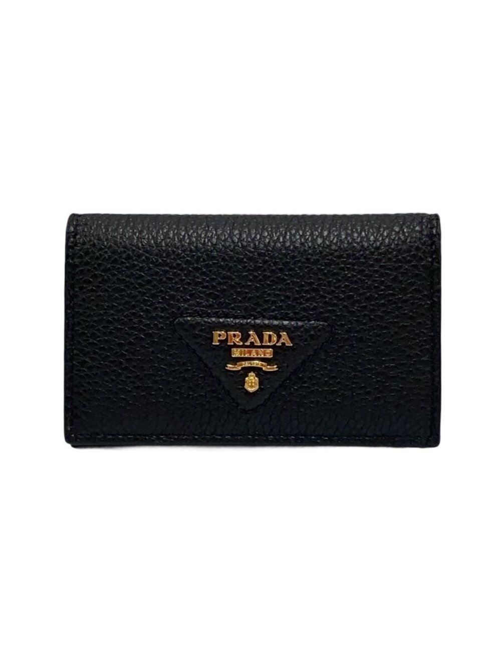Prada Saffiano Leather Card Case Wallet Black